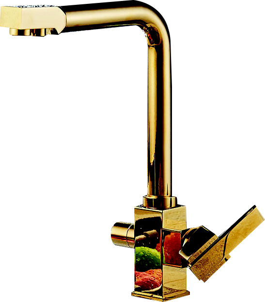 NUVOLA Gold Long L Kitchen Sink Faucet SP9033